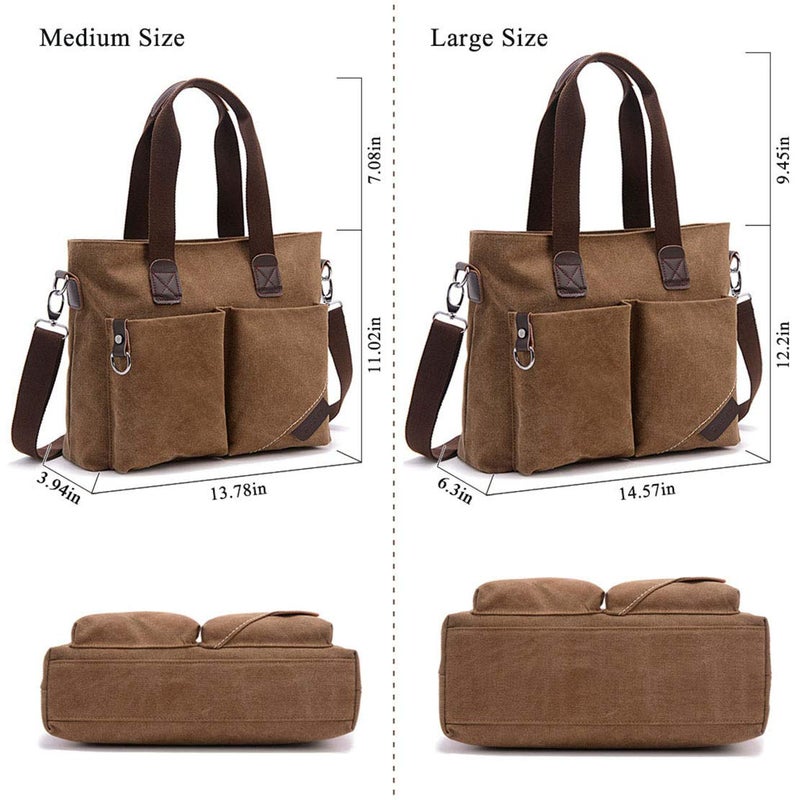 ToLFE Women Top Handle Satchel Handbags Tote Purse Shoulder Bag (Medium: (L) 13.78" x(W) 3.94" x(H) 11.02", Grey) - Image 4